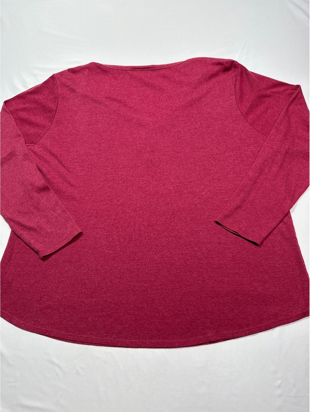 Dickies Women's 2X Long Sleeve Henley Top in Burgundy - Cozy - Picture 5 of 5